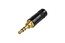 REAN NYS231BG-U 3 Pole 3.5mm Stereo Plug With Crimp Strain Relief, Black / Gold, Bulk Image 1