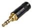 REAN NYS231LBG 3c Mini Plug, Black/Gold OD/24 Image 1