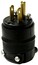 Leviton 515PR 15 Amp, 125 Volt, NEMA 5-15P, 2-Pole, 3-Wire Plug, Straight Blade, Rubber, Black Image 1