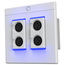 Symetrix 80-0213 XIn XLR 4x0 Dante Dual-Gang Wallplate, RGB LEDs, White Image 1