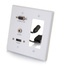 Cables To Go 39877 HDMI, VGA And 3.5mm Audio Pass Through Double Gang Wall Plate With One Decorative Cutout, White Image 1