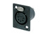 Neutrik NC5FP-B-1 [Restock Item] 5-pin XLRF Rectangular Panel Receptacle, Black With Gold Contacts Image 1