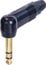 Neutrik NP3RX-B 1/4" TRS Right Angle Cable Connector, Gold Contacts And Black Shell Image 1