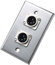 Neutrik 203M Single Gang Silver Wallplate With 2 XLRM Connectors Image 1