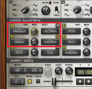 Mod Matrix in Waves’ Element synthesizer